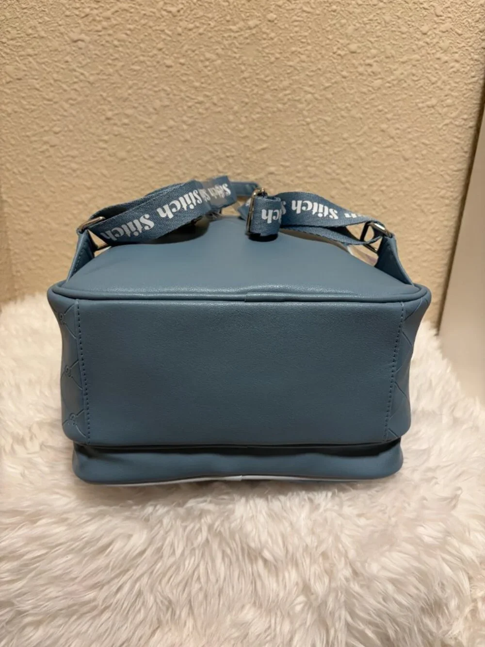 Disney Stitch Primark Mini Backpack Blue Embroidered Bouclé NWT
